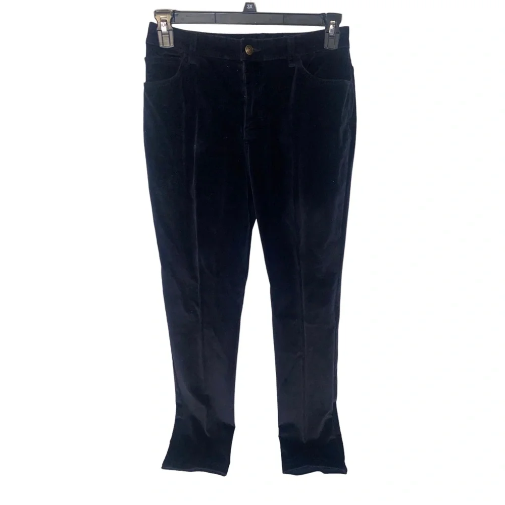 St Johns Bay Womens Pants Size 8 Solid Black Corduroy Stretch Skinny‎ Waist 28" - Picture 2 of 14